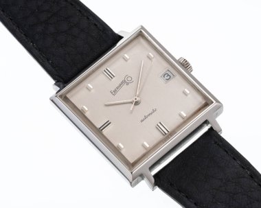 Eberhard otomatik saat, Cioccolatone modeli, karakteristik 18 kt beyaz altın çantalı. Milan mı? İtalya 14 Nisan 2025