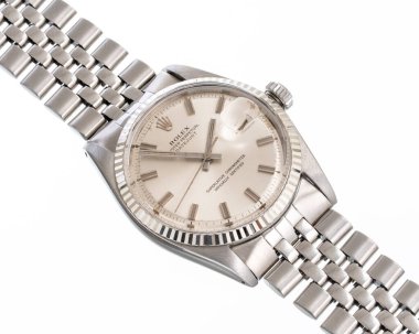 Rolex otomatik kurmalı saat, Oyster Perpetual model, referans 4049, çelik kasa. Milan mı? İtalya 14 Nisan 2025