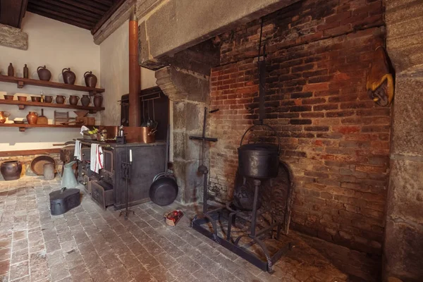 an ancient castle, an antique kitchen in a chateau in which cooks were prepared for kings and princes. High quality photo