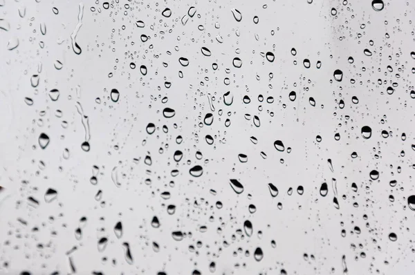 Gocce Pioggia Sul Vetro Sullo Sfondo Posto Iscrizione Foto Alta — Foto Stock