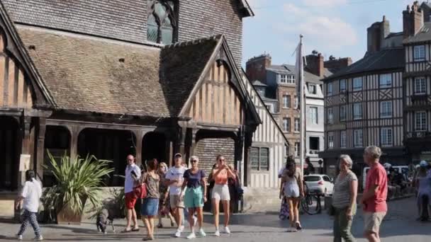 Ağustos 2022 Fransa Honfleur Komünü Fransa Nın Antik Kenti Güneşli — Stok video
