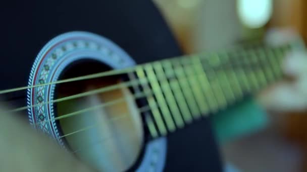 Homme Jouant Une Guitare Classique Gros Plan Concept Passe Temps — Video