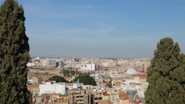Panoramatický Letecký Výhled Město Cartagena Pobřeží Středozemního Moře Výhledem Město — Stock video