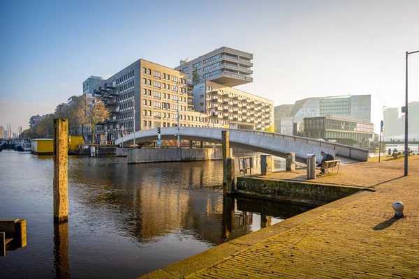 Widok Kanał Amsterdamie Holandia Obrazek Stockowy