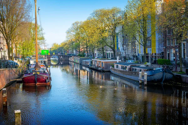 Kanałów Amsterdamie Amsterdam Jest Stolicą Najbardziej Zaludnione Obraz Stockowy