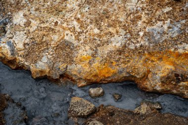 İzlanda 'dan gelen doğal doku, renk ve şekle yakın çekim. Arkaplan için güzel soyut ve sanatsal doğa.