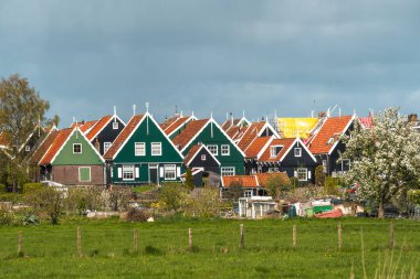 Marken Köyü Hollanda Adası Peninsu 'nun Panorama Genel Bakışı