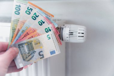 Termostat ve banknotlarla ısıtma maliyeti kavramı