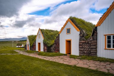 Varmahlid Kuzey İzlanda yakınlarındaki Glaumbaer çiftlik müzesi.