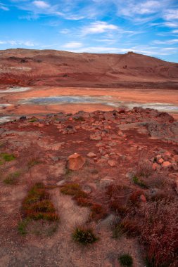 Hverir jeotermal alan İzlanda Lake Myvatn yakınındaki Kuzey