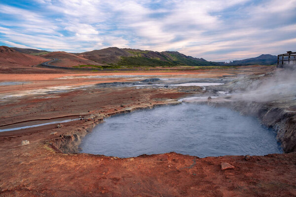 Hverir geothermal area in the north of Iceland near Lake Myvatn