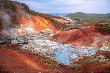 Seltun jeotermal alan Reykjanes Yarımadası, Güney Icelan içinde