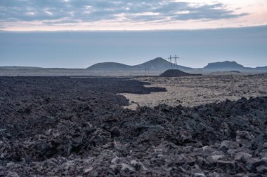 Volkanik alan ve dağlar, Grindavik, İzlanda