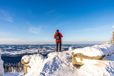 Almanya 'daki Bavyera Ormanı Ulusal Parkı' nda Dreisessel Dağları