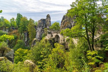Sakson İsviçre 'deki Elbe Kumtaşı Dağları manzaralı