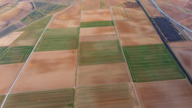 Straubing-Bogen bölgesi, Bavyera, Almanya ve Avrupa 'daki tarım alanlarının havadan görüşü