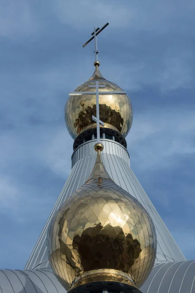 2022 Bialystok Poland Ortodoks Kilisesi Nin Altın Kubbeleri — Stok fotoğraf