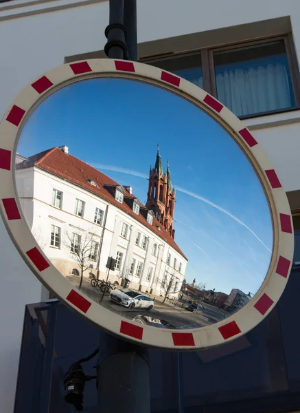 2022 Bialystok Poland Image Miroir Bâtiments Historiques Dans Centre Ville — Photo