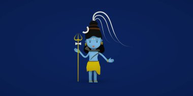 Tanrı Shiva 3D illüstrasyon Şirin Shiva çizgi film görüntüsü