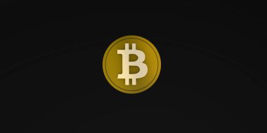 Siyah arkaplanda bitcoin resmi