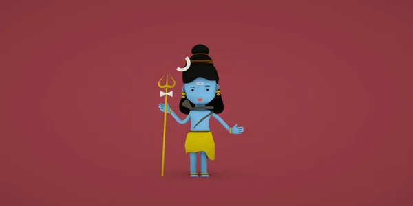 Shiva Shivratri Obrázky Bůh Shiva Ilustrace Roztomilý Shiva Kreslený Obrázek — Stock fotografie