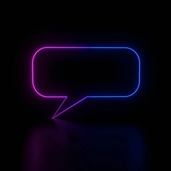 Message icon or Logo Neon Glowing 3D Illustration image
