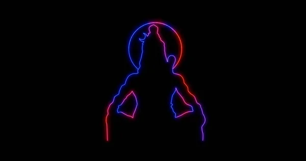 Dio Shiva Neon Immagini Forma Neon Luce Incandescente 2022 Immagine Foto Stock Royalty Free