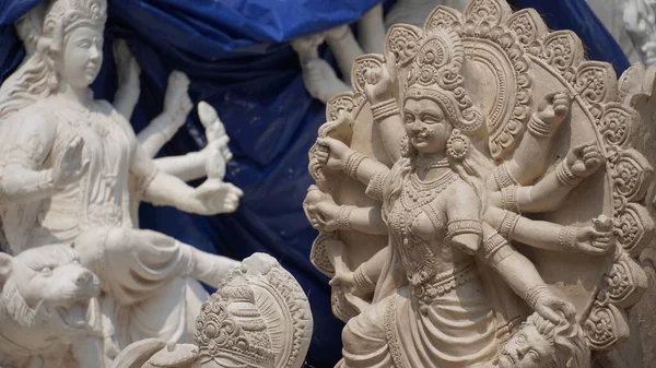 Navratri Afbeeldingen Mata Durga Hindoe God Durga Puja Sculptuur Uitvoering — Stockfoto