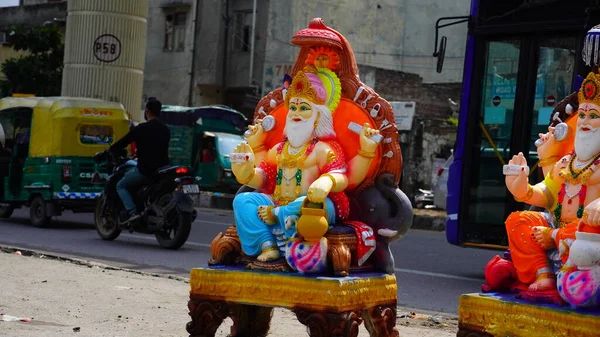 Idole Colorée Faite Vishwakarma Seigneur — Photo
