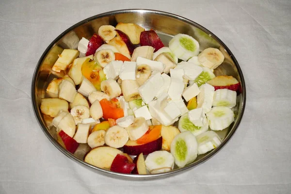 Sportschool Dieet Gemengde Fruitsalade Beeld — Stockfoto