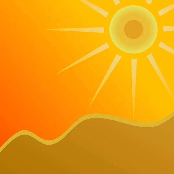 Sıcak Hava Yaz Günü Çölde Sıcak Hava Güneşli Arka Plan — Stok Vektör