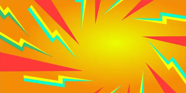 Işık patlamalarıyla parlak turuncu ve sarı arkaplan. Işık patlamalarıyla dolu parlak bir zemin. Posterinize renk ve enerji katmak için mükemmel. Çizgi roman, broşür..