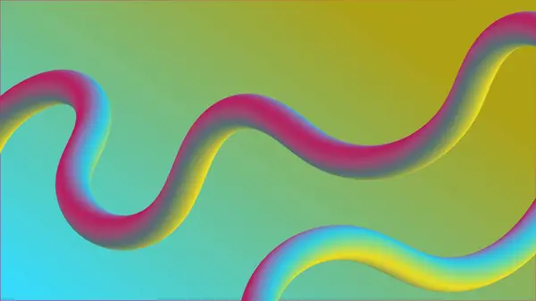Tasarım mavi, sarı ve pembenin triadik renk kombinasyonuna sahip dalgalı bir soyut arkaplana sahiptir. Bu bir vektör çizimi..