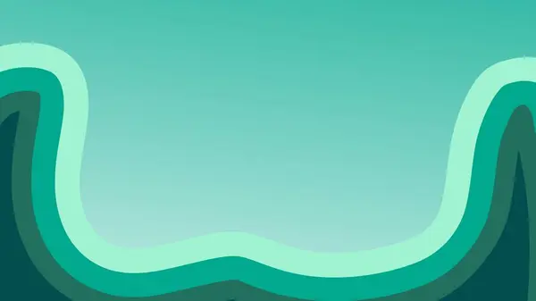  Dalgalı, kıvrımlı yeşil tonlarda çizgilerin yer aldığı hareketli soyut görüntü eğimli bir arkaplan karşısındadır.