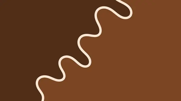 Kahverengi gradyan üzerinde beyaz dalgalı bir çizgi içeren minimalist soyut görüntü.