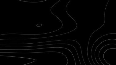Animasyon Topografik Konferans Haritası. Soyut hareketli topografik harita çizgileri. Dalgalı Hatlar Arkaplan 4K Tam HD Kusursuz Döngü. Soyut siyah dijital parlak doku dalga malzeme hareket arkaplanı. 