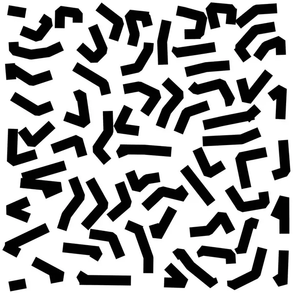 Soyut siyah zincir şeklindeki kırık çizgi deseni. Tişört, poster ve yüzey dekorasyonu için uygun kalın geometrik tasarım.