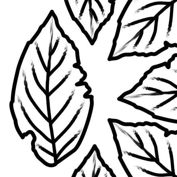 Detaylı bir şekilde yaprak hatlarıyla. Görünüşte temiz botanik sanatı. Projeler için zarif bir yaprak çizimi. Basit detaylı yaprak tasarımı. Desen kullanımı için modern botanik anahat