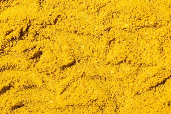 Gyllene Curry Pulver Frisk Och Läcker Närbild — Stockfoto