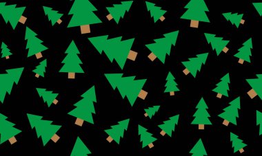 Koyu arkaplanda yeşil ladin deseni