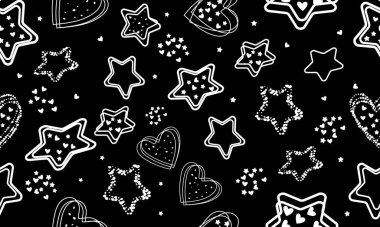 Kalbimdeki siyah arkaplan yıldızlarındaki desen