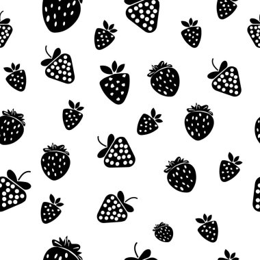 Beyaz arkaplanda çilek desenleri