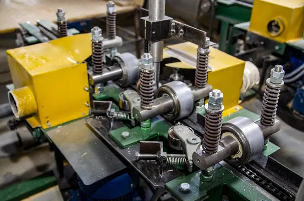 stock image milling machine in the workshop. Part of a lathe.