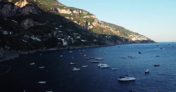 Positano Destino Turístico Costa Amalfitana Itália Aldeia Pitoresca Famoso Destino — Vídeo de Stock