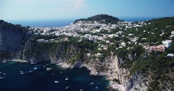 Vzdušné Uzavření Středozemního Moře Divoká Příroda Turistická Destinace Capri Coast — Stock video
