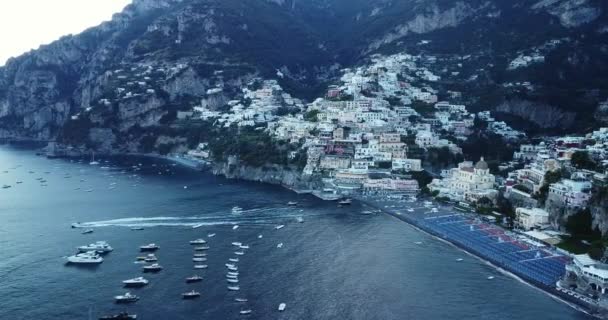 Aerial Drone View Amalfi Coast Flying Old Town Amalfi Coast — Stock Video