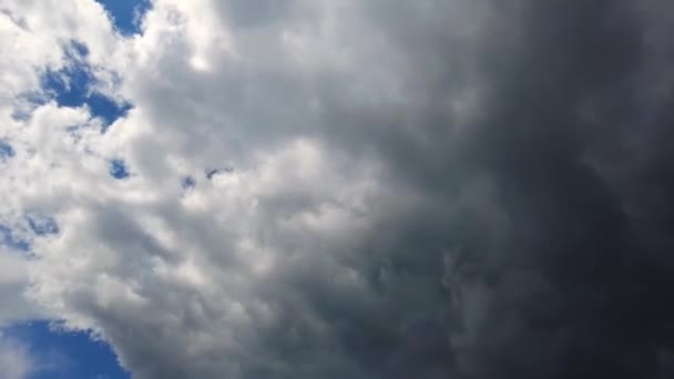 Хмарний Хмарний Пейзаж Кумулус Темне Небо Хмарний Фон Темно Сірі — стокове відео