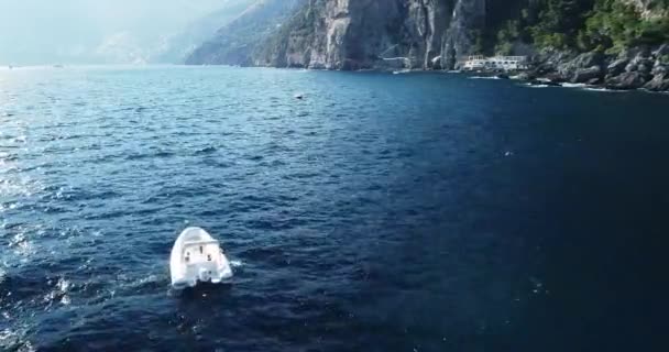 Luftaufnahme Der Tyrrhenischen Küste Von Amalfi Küste Von Neapel Italien — Stockvideo