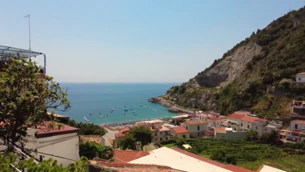 Portofino View Picturesque Village Liguria Italy Amazing Sea Bay Surrounded — Vídeo de Stock