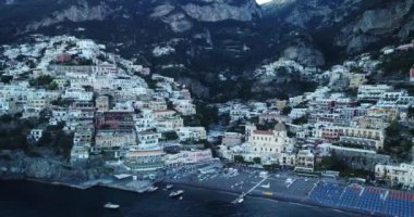 Beautiful and unique cinematic aerial view of luxury and exclusive resort area. Flying around the fortress on the coast of Atlantic Ocean, Mediterranean Sea. Urbanisation in the most expensive area 